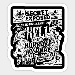 Halloween Poster Cartoon Retro Style Sticker